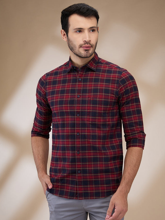 Colorplus Men Red Checks Regular Fit Cotton Casual Shirt – MyRaymond