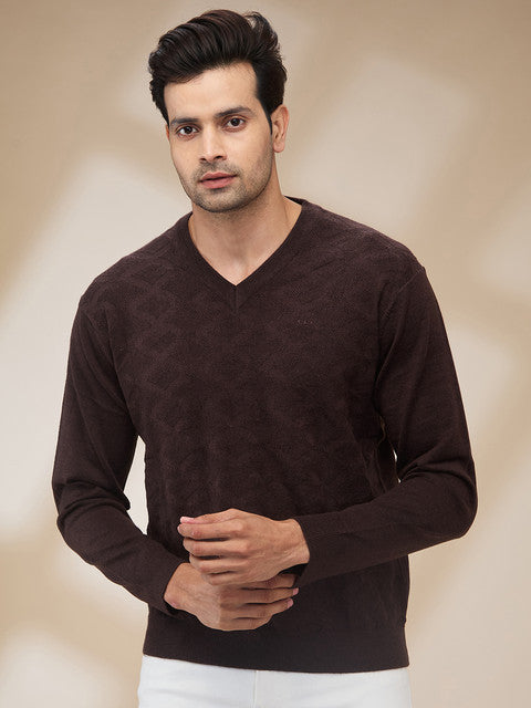 Men Sweaters That Go Over Shirts Colorplus Men Brown Structure