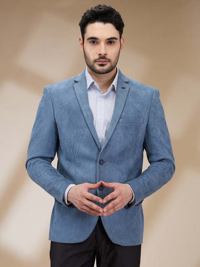 Park Avenue Men Blue Plain Slim Fit Polyester Blend Blazer – MyRaymond