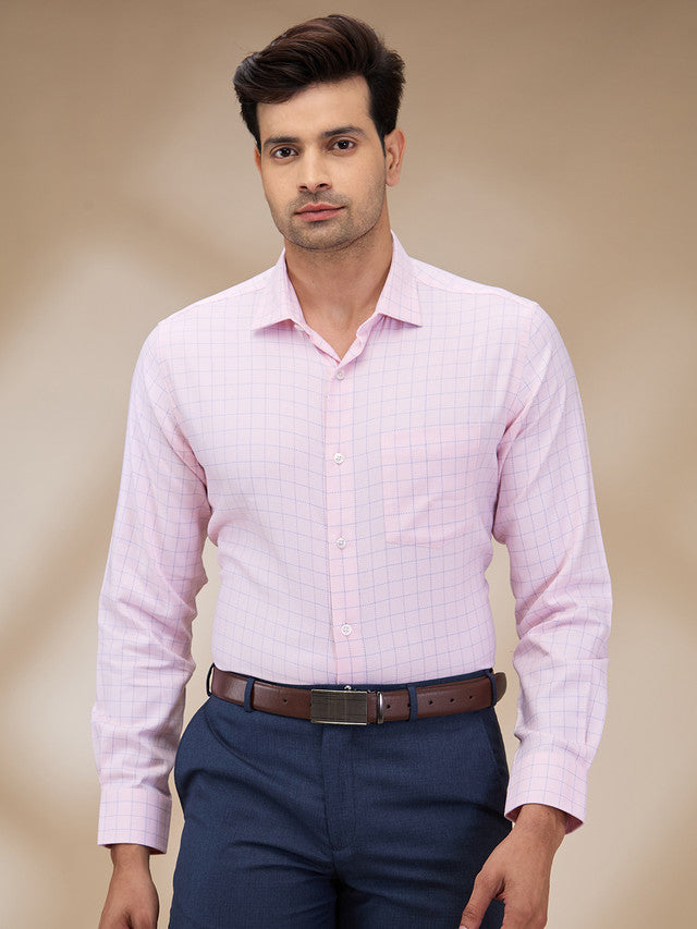Park Avenue Men Pink Checks Regular Fit Cotton Formal Shirt  MyRaymond