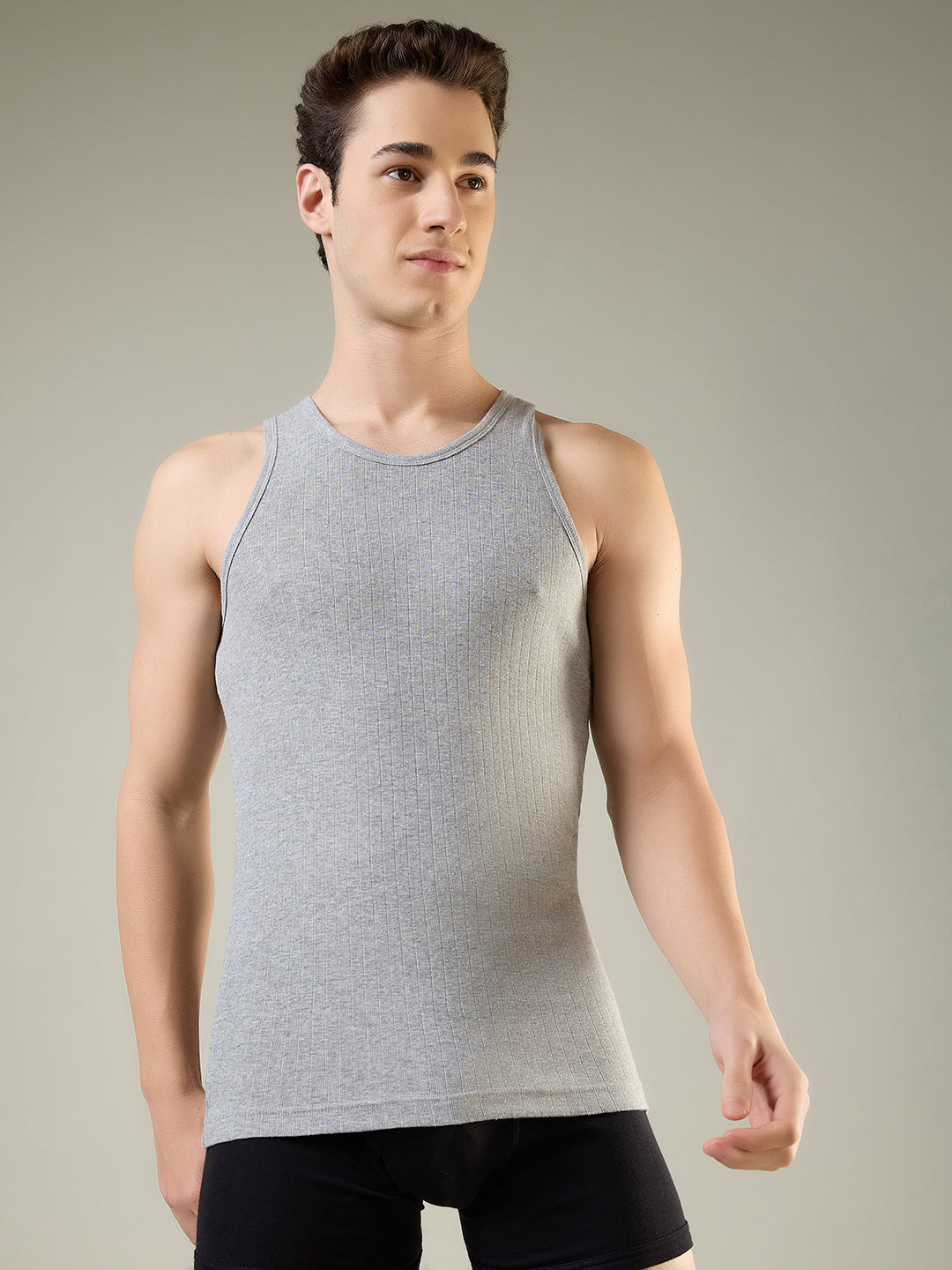 Park Avenue Men Grey Cotton Vest - Main Image