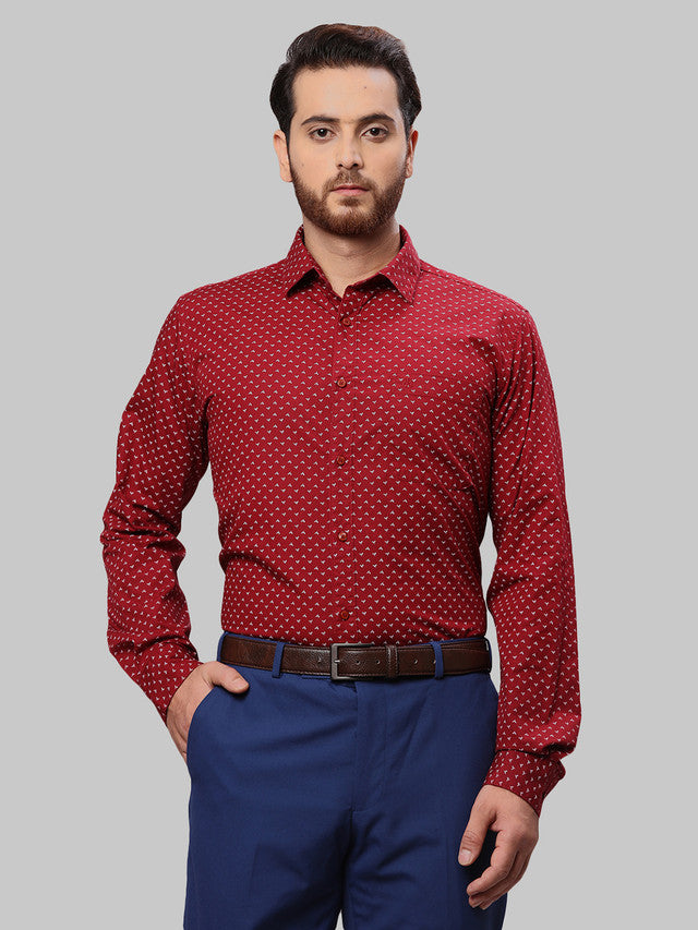 Raymond Men Red Printed Slim Fit Cotton Casual Shirt – MyRaymond