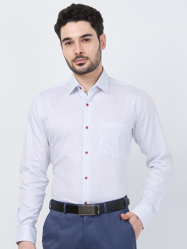 Raymond Men White Printed Regular Fit Cotton Formal Shirt – MyRaymond