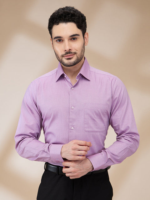 Raymond Men Purple Structured Contemporary Fit Cotton Formal