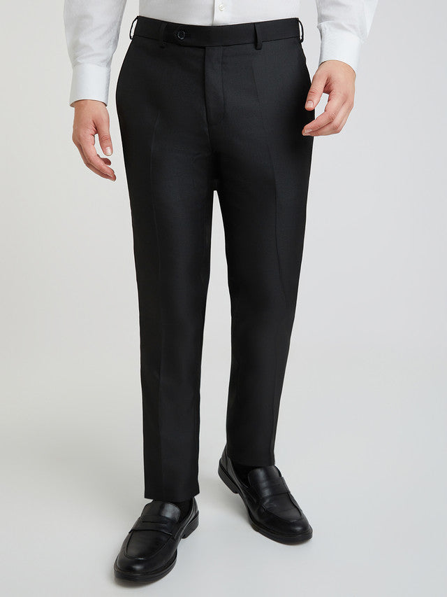 black dress trousers mens Raymond Men Black Slim Fit Structure Trouser – MyRaymond