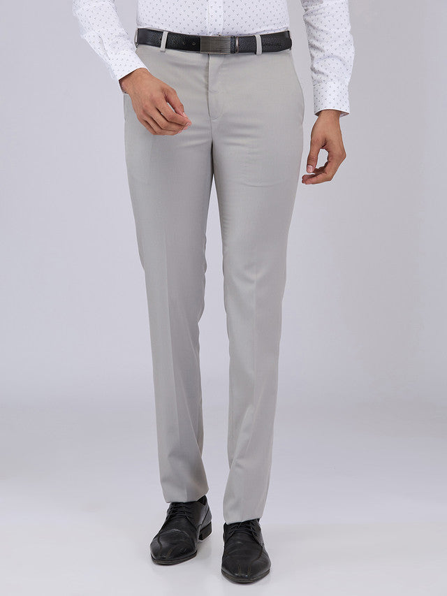 Raymond Men Grey Solid Slim Fit Polyester Blend Trouser – MyRaymond