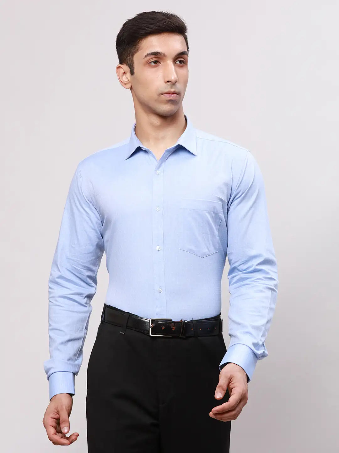 Park Avenue Men Blue Slim Fit Structure Cotton Shirts – MyRaymond