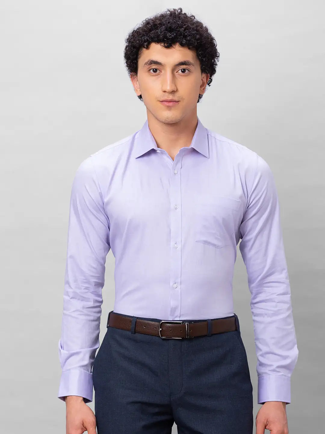 Park Avenue Men Purple Solid Slim Fit Cotton Formal Shirt – MyRaymond