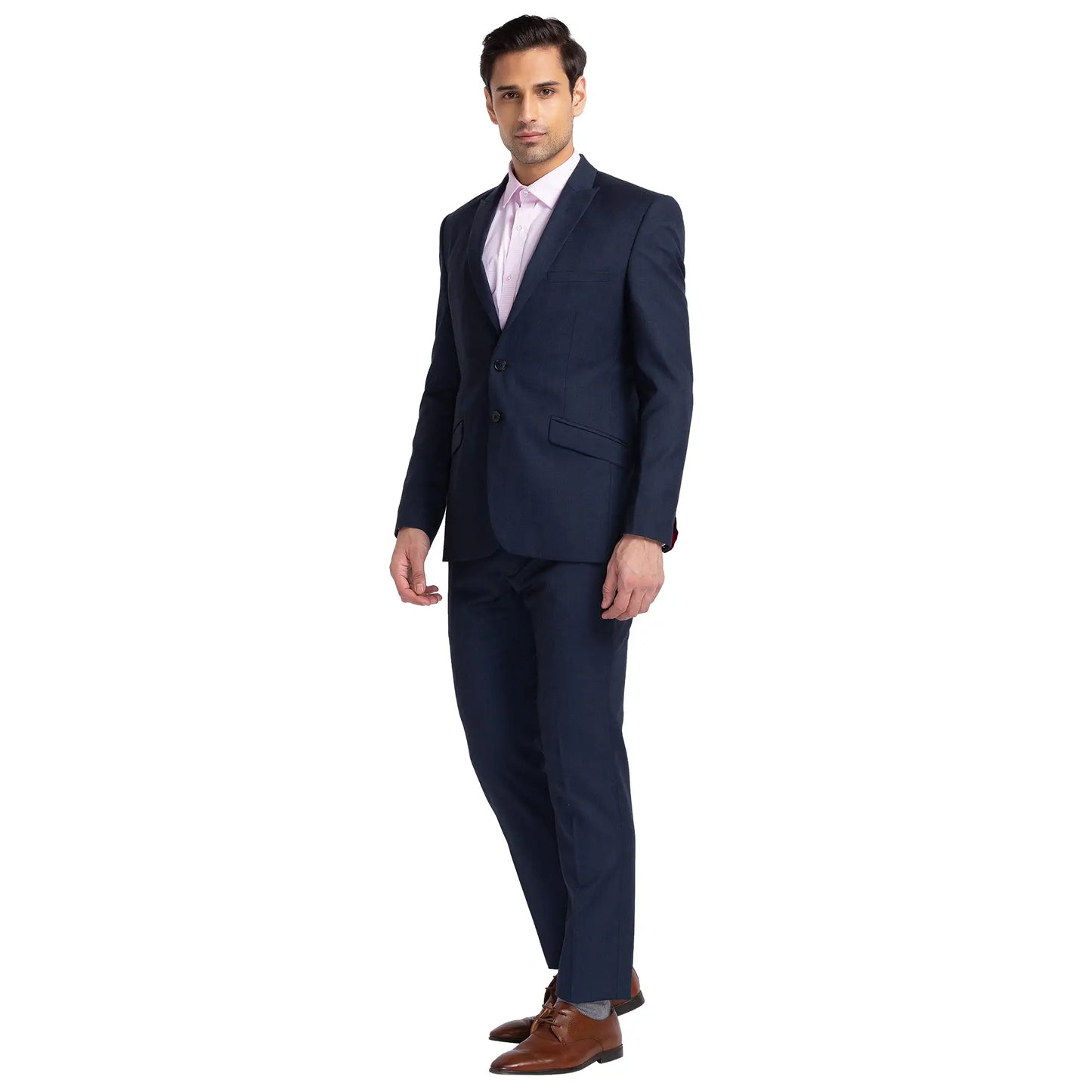 Men Regular Fit Blue Suit