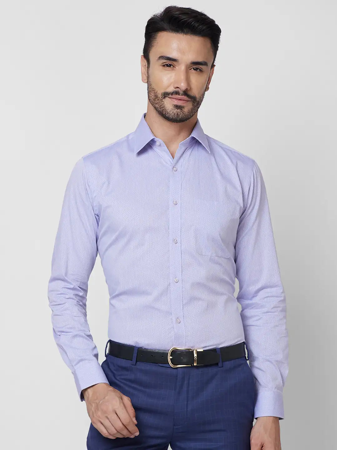 Raymond Men Violet Slim Fit Structure Formal Shirt – MyRaymond