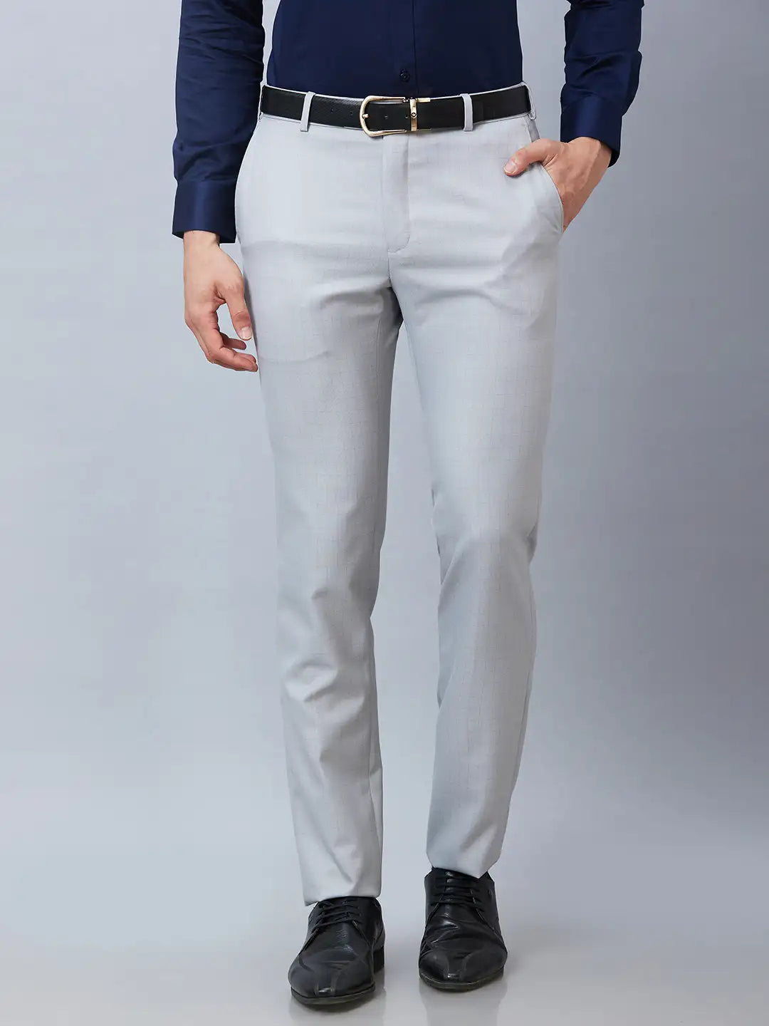 Raymond Men Grey Slim Fit Structure Trouser MyRaymond Raymond Men Grey Slim Fit Structure Trouser MyRaymond