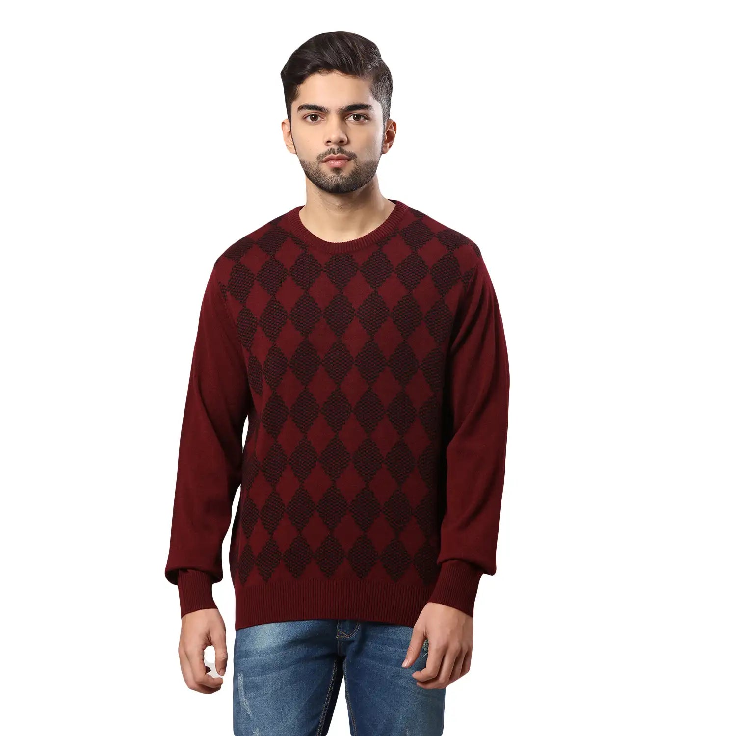 Mens red argyle sweater best sale