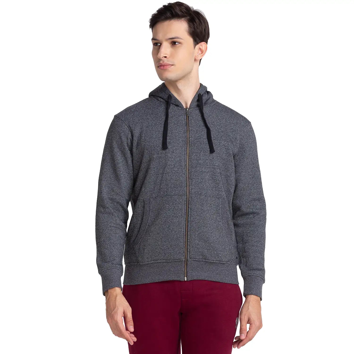 Men Black Regular Fit Solid Cotton Polyester Blend Sweatshirts MyRaymond