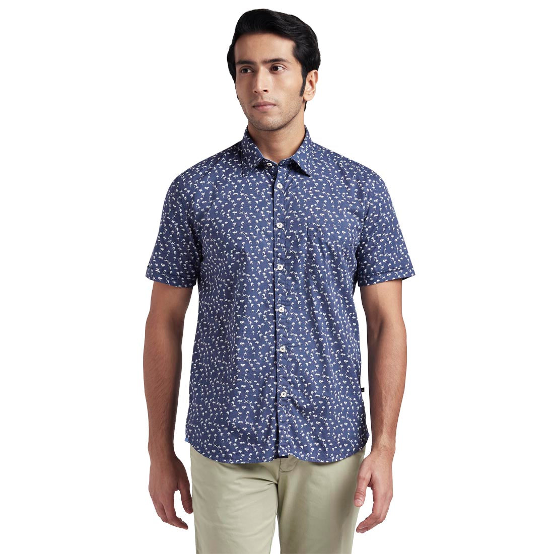 Full Sleeve Slim Fit Blue Shirt main image 1