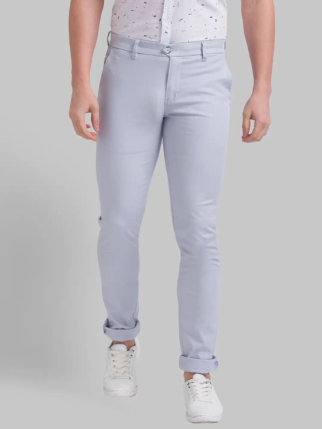 Mens Slim Fit Organic Cotton Trousers Coronet Blue main image 1