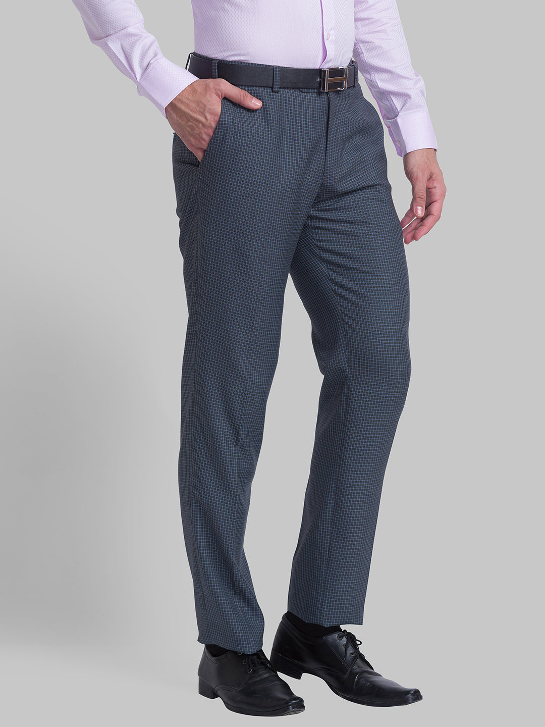 Men Regular Fit Grey Chinos & Trouser