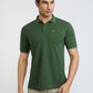 Raymond Men Green Contemporary Fit Solid T-Shirt