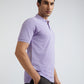 Raymond Purple Solid Modern Fit Half Sleeve Cotton T-Shirt