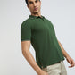 Raymond Men Green Contemporary Fit Solid T-Shirt