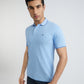 Raymond Blue Solid Modern Fit Half Sleeve Cotton T-Shirt