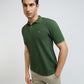 Raymond Men Green Contemporary Fit Solid T-Shirt