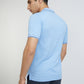 Raymond Blue Solid Modern Fit Half Sleeve Cotton T-Shirt