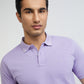 Raymond Purple Solid Modern Fit Half Sleeve Cotton T-Shirt