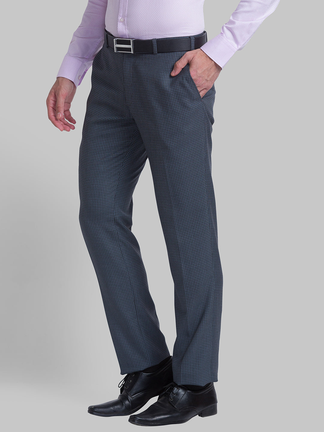 Men Regular Fit Grey Chinos & Trouser