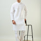 Sleepz Men White Comfort Fit Solid Kurta Set