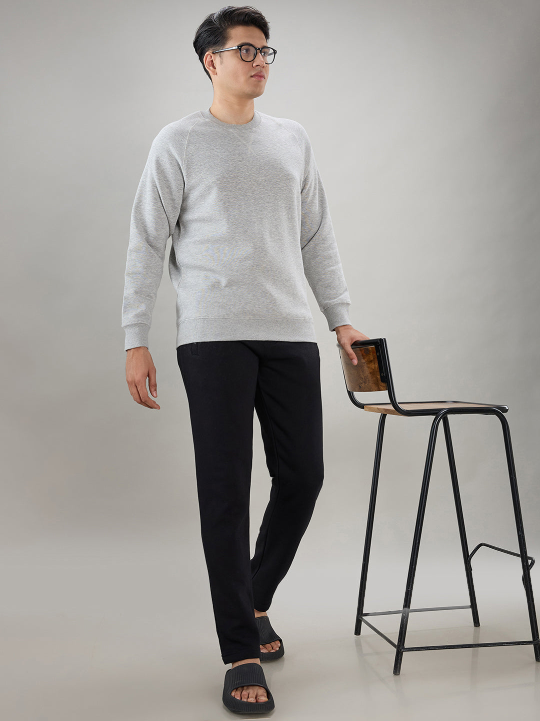 Sleepz Men Grey Regular Fit Sweatshirt