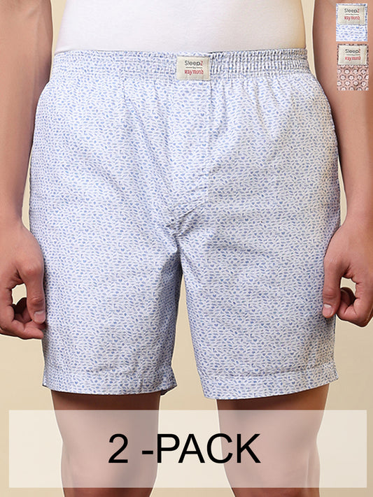 Sleepz Men Multi-Colour Printed Regular Fit Cotton Boxer