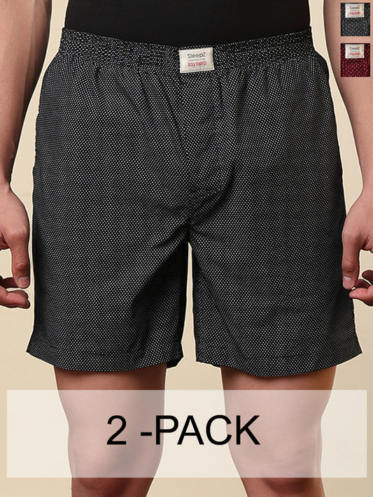 Sleepz Men Multi-Colour Printed Regular Fit Cotton Boxer