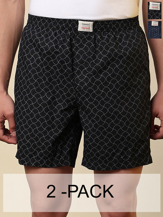 Sleepz Men Multi-Colour Printed Regular Fit Cotton Boxer