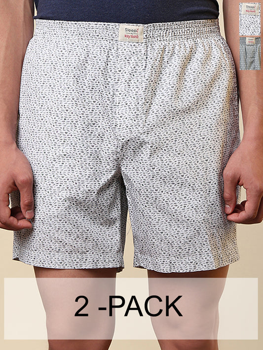 Sleepz Men Multi-Colour Printed Regular Fit Cotton Boxer