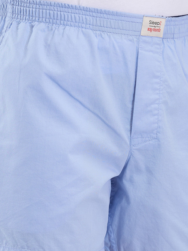 Sleepz Men Blue Solid Regular Fit Cotton Boxer