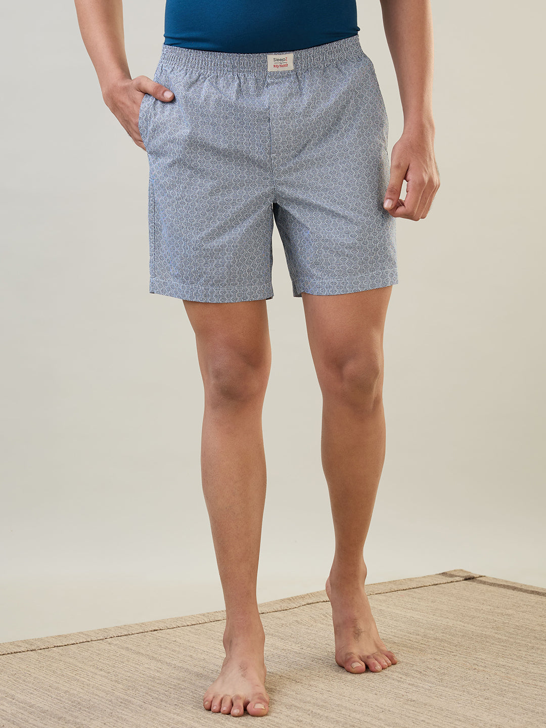 Sleepz Men Blue Printed Boxer