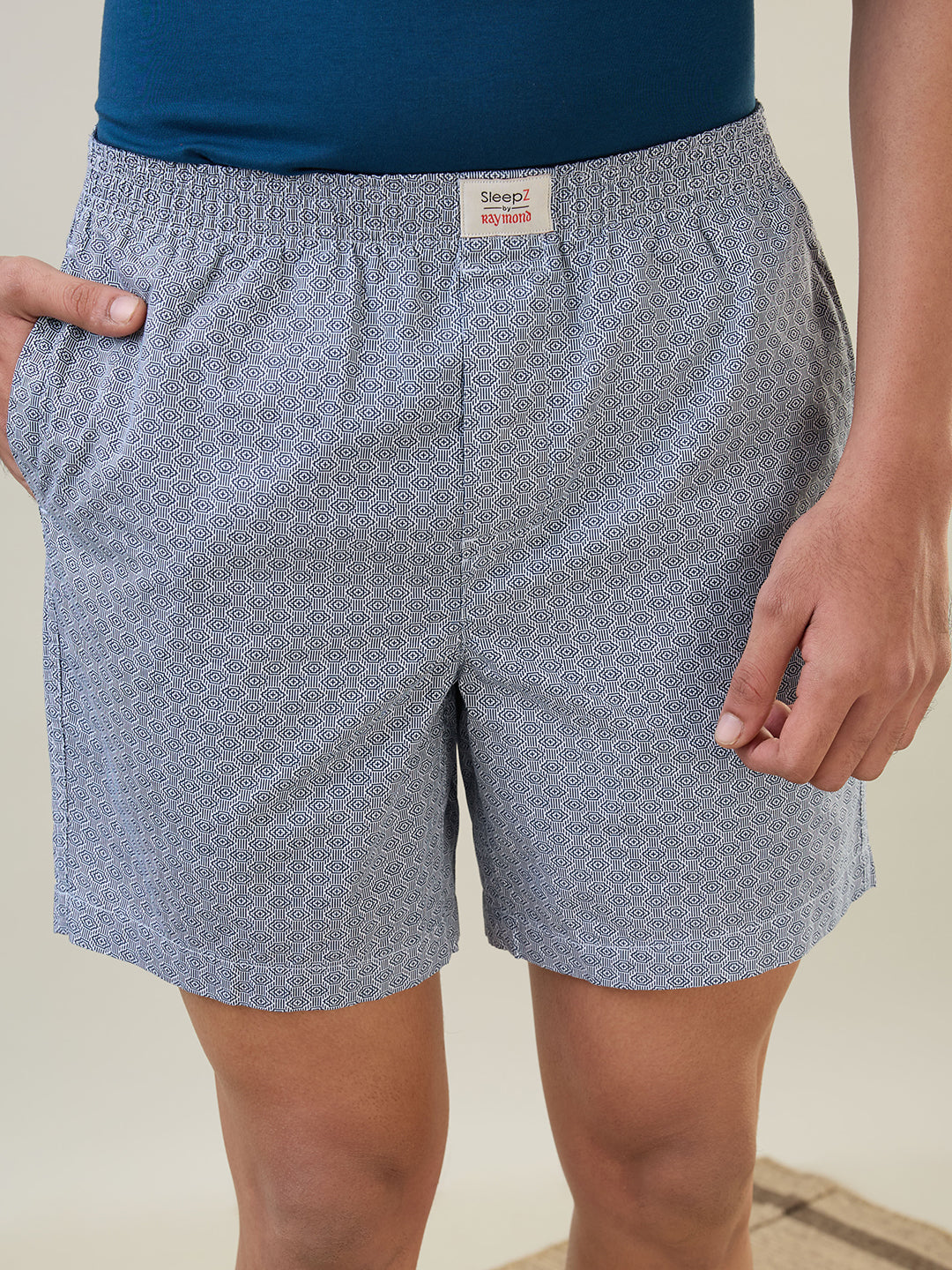 Sleepz Men Blue Printed Boxer