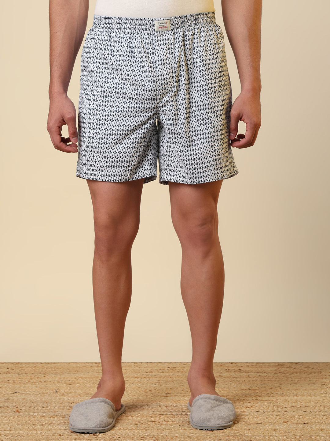 Sleepz Men White Printed Boxer