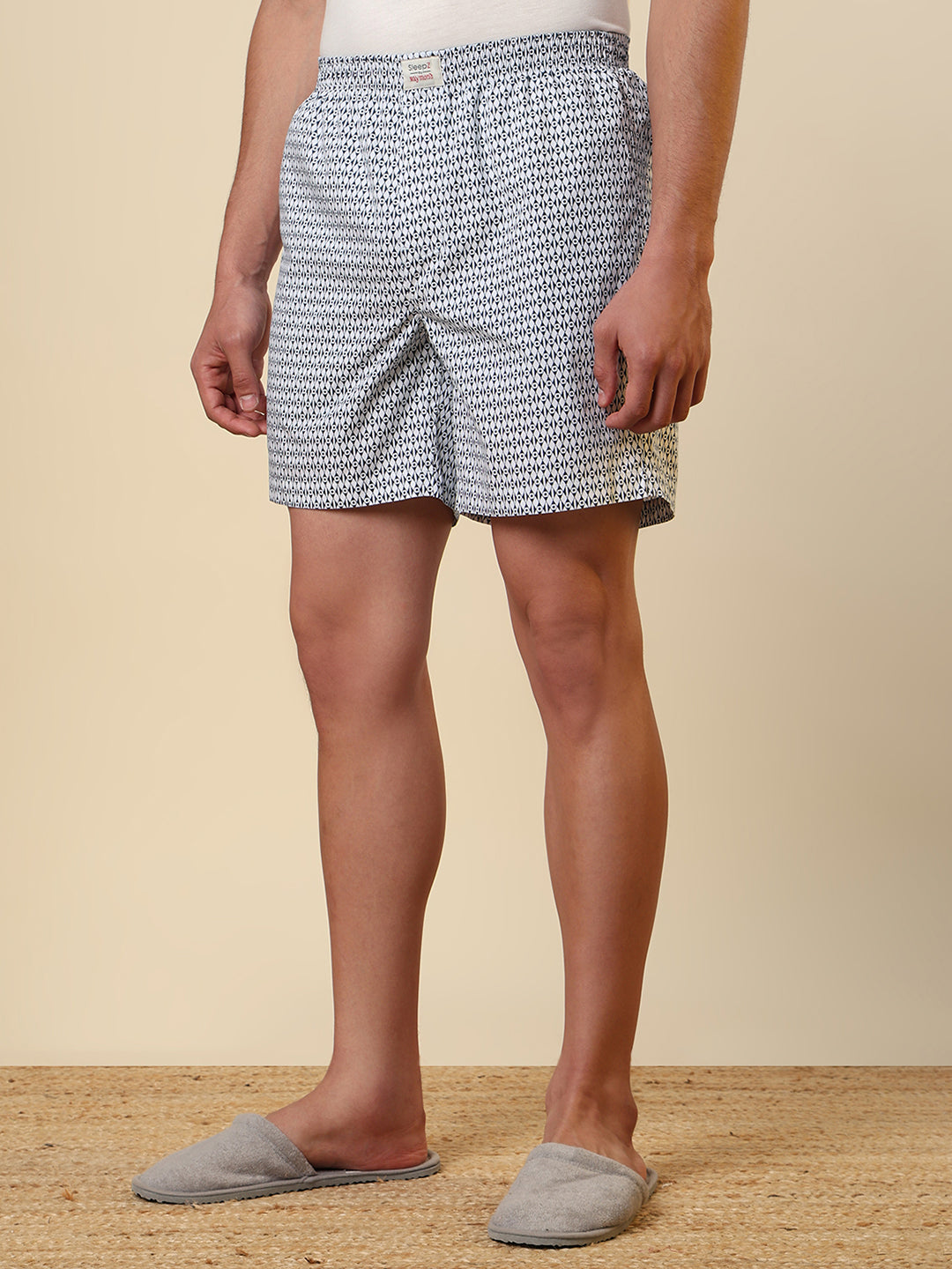 Sleepz Men White Printed Boxer