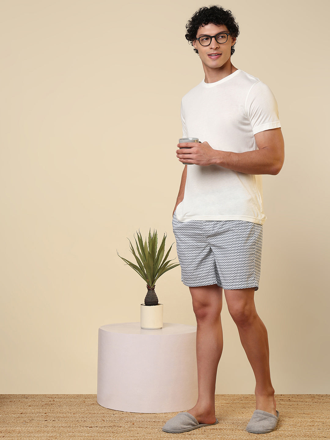 Sleepz Men White Printed Boxer