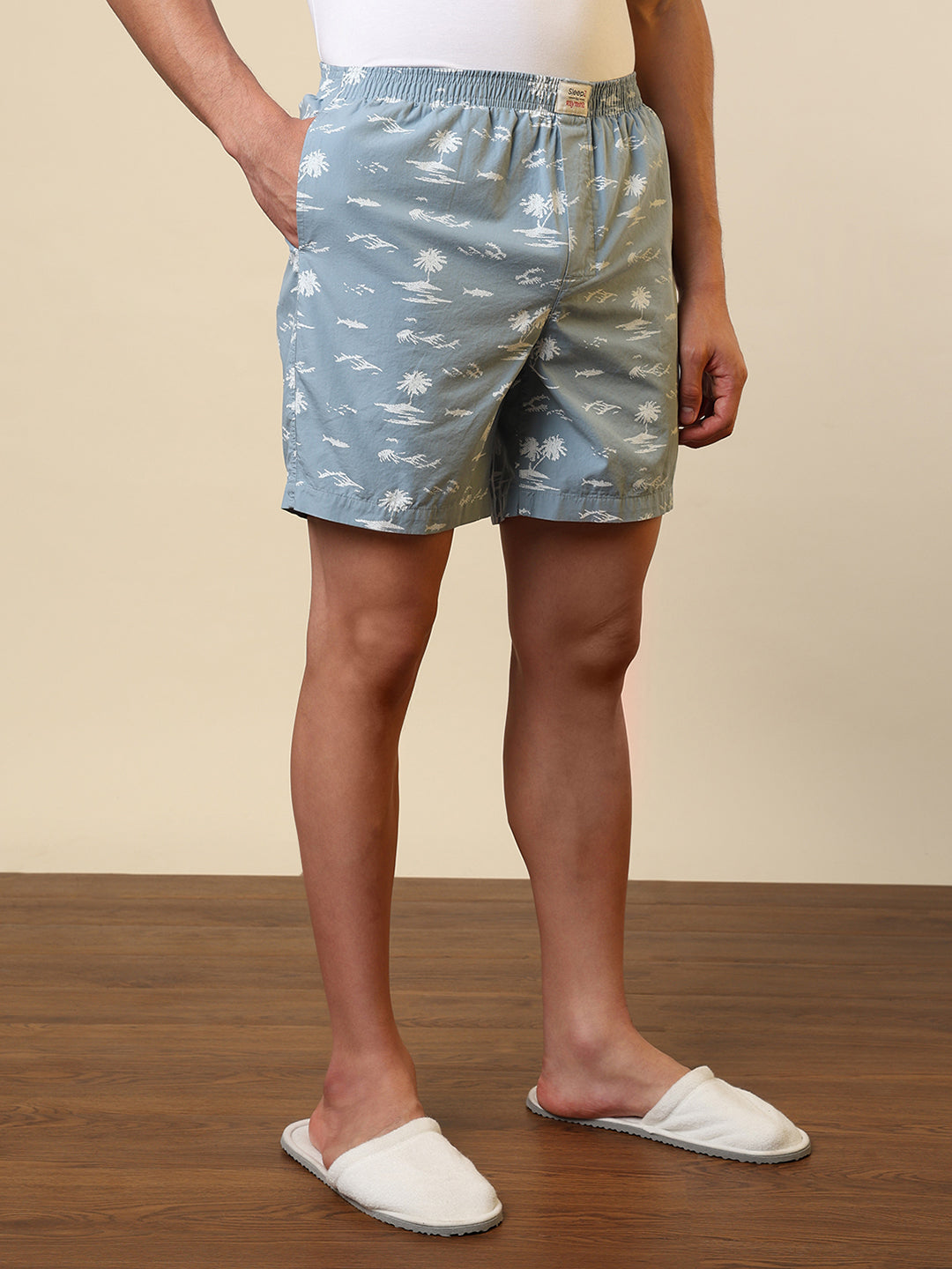 Sleepz Men Grey Printed Boxer