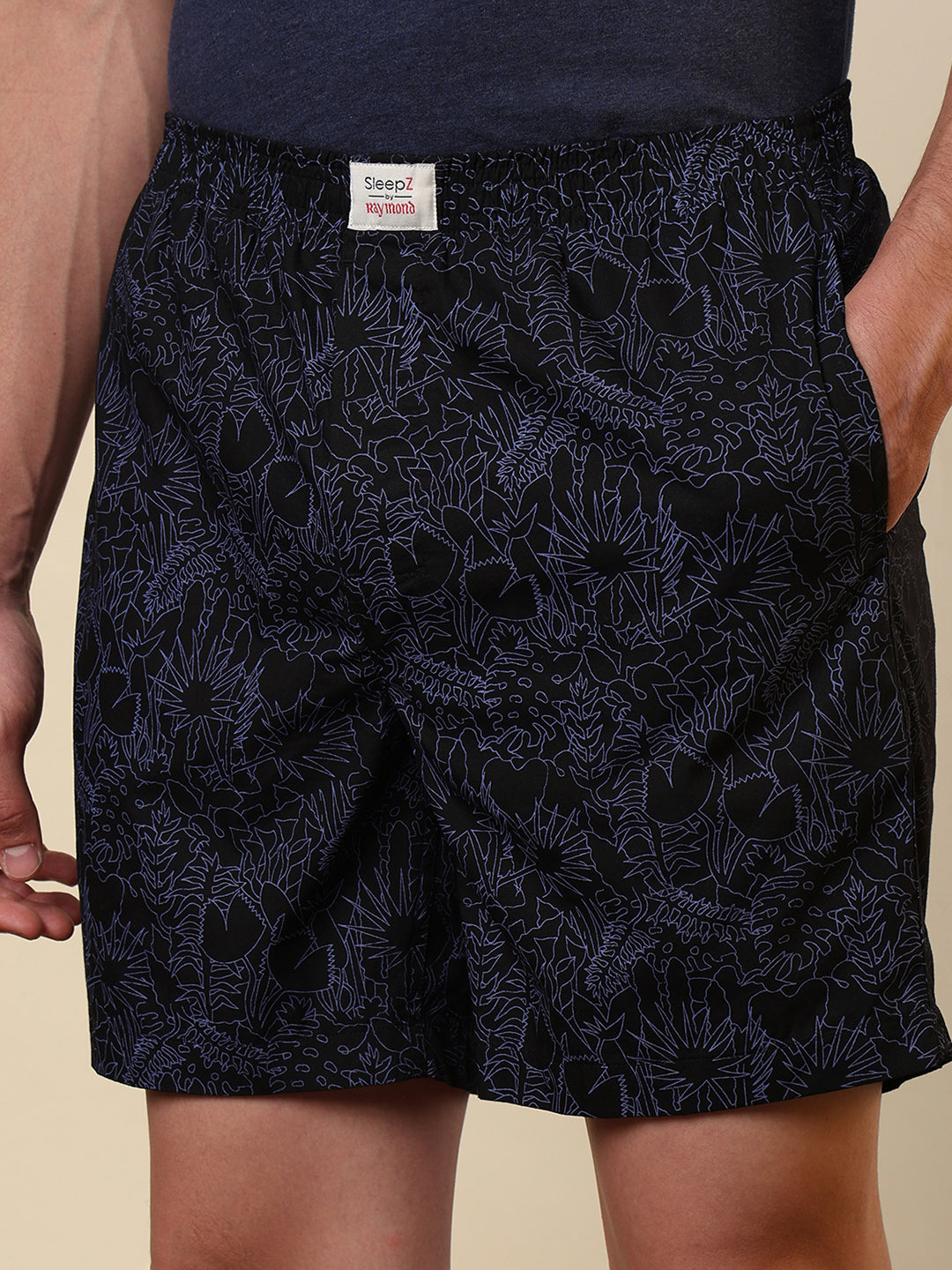Sleepz Men Black Printed Boxer