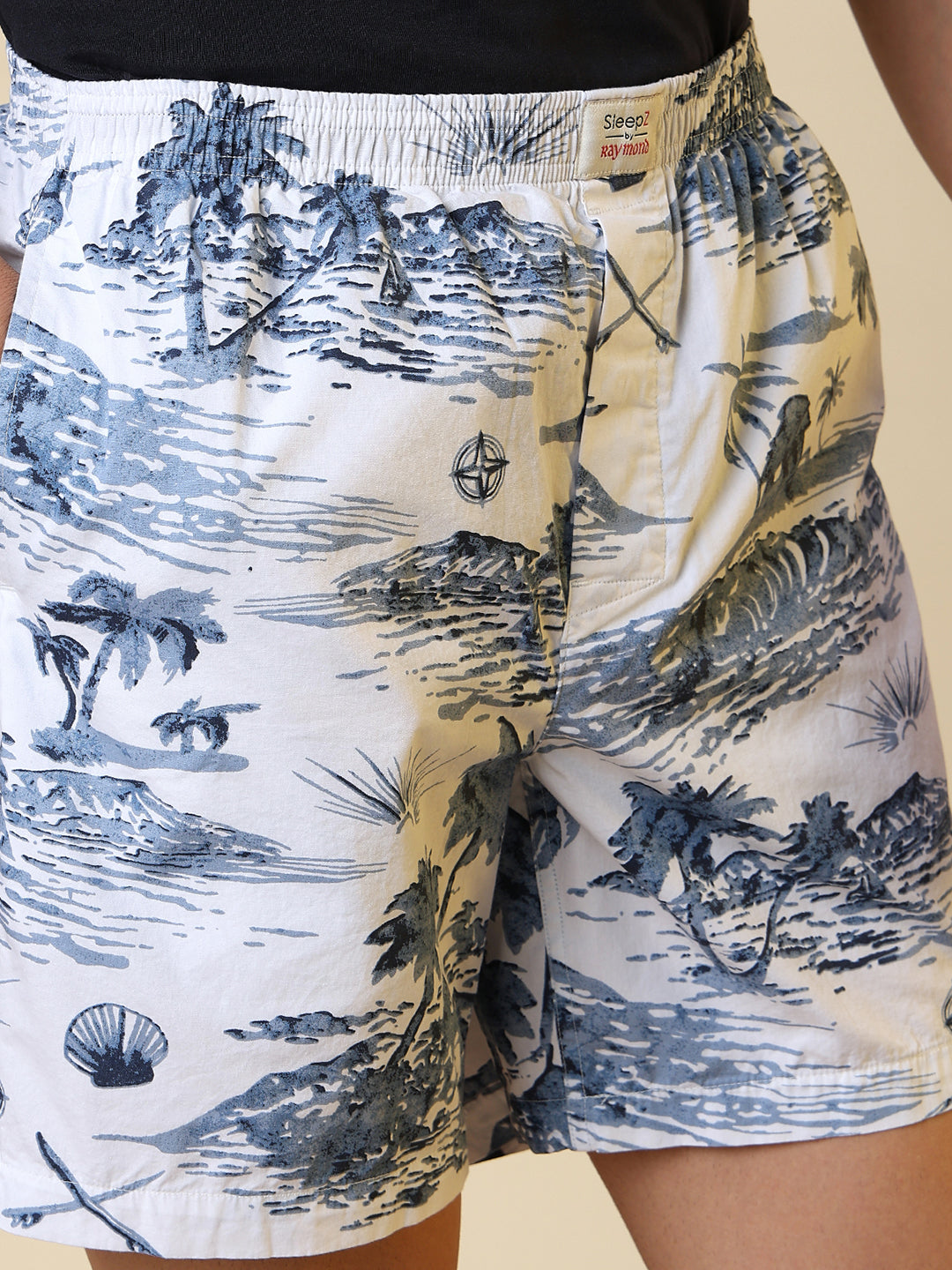 Sleepz Men White Printed Boxer