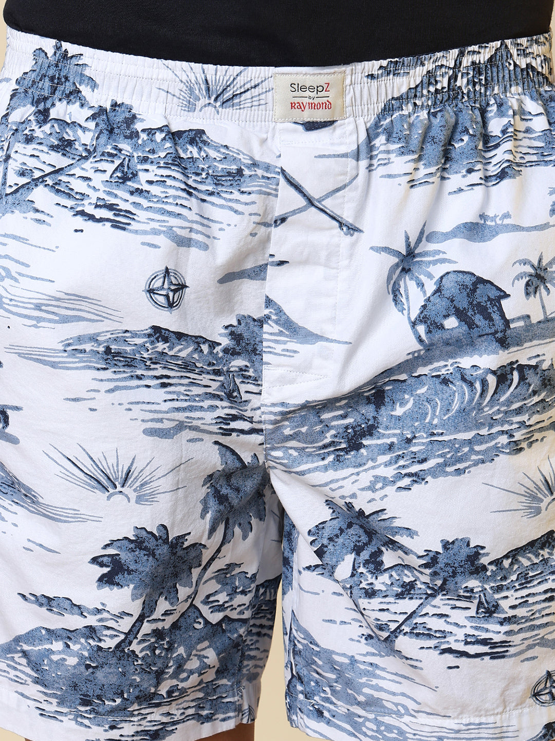 Sleepz Men White Printed Boxer