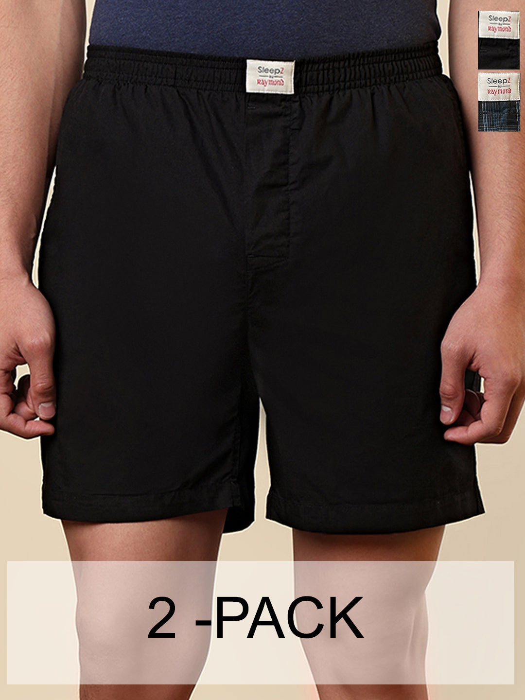 Sleepz Men Multi-Colour Solid Regular Fit Cotton Boxer