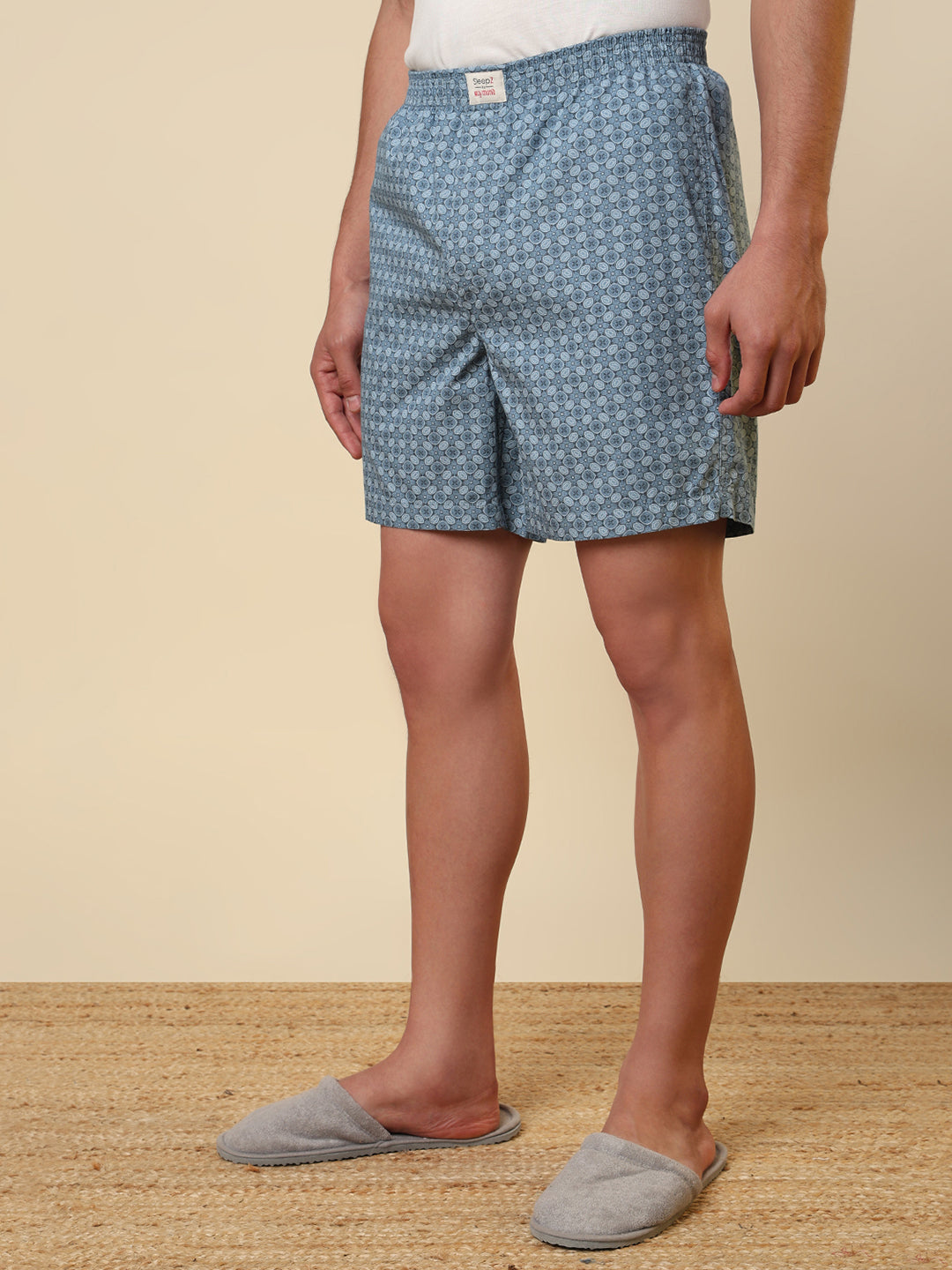 Sleepz Men Blue Printed Boxer