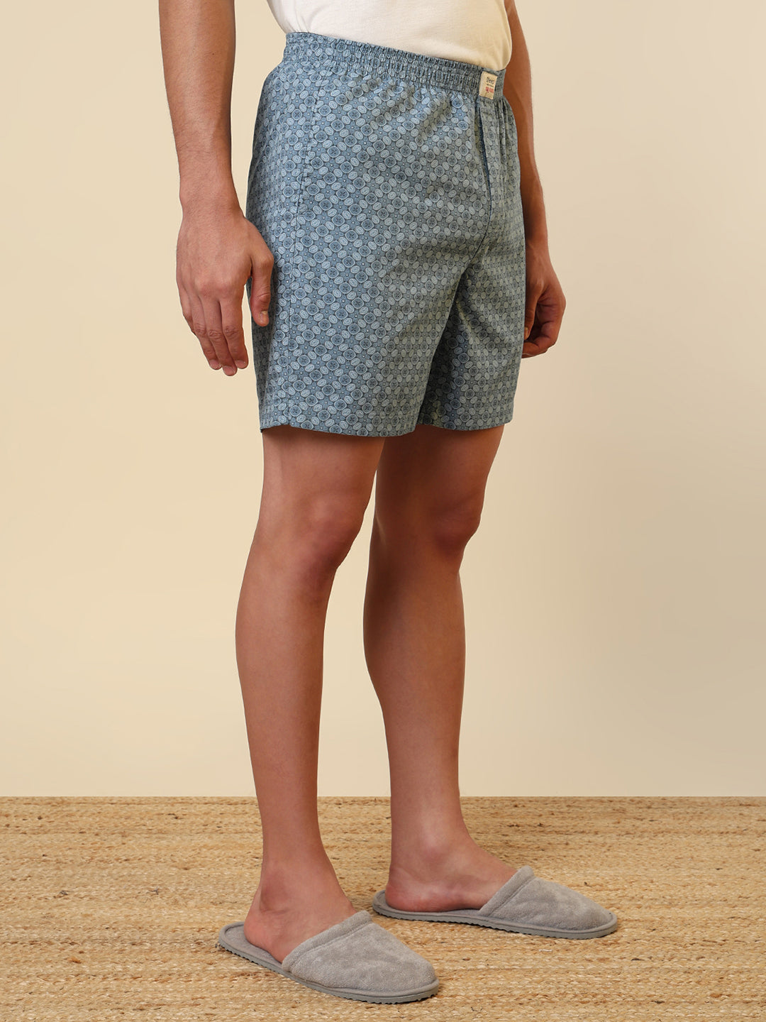 Sleepz Men Blue Printed Boxer
