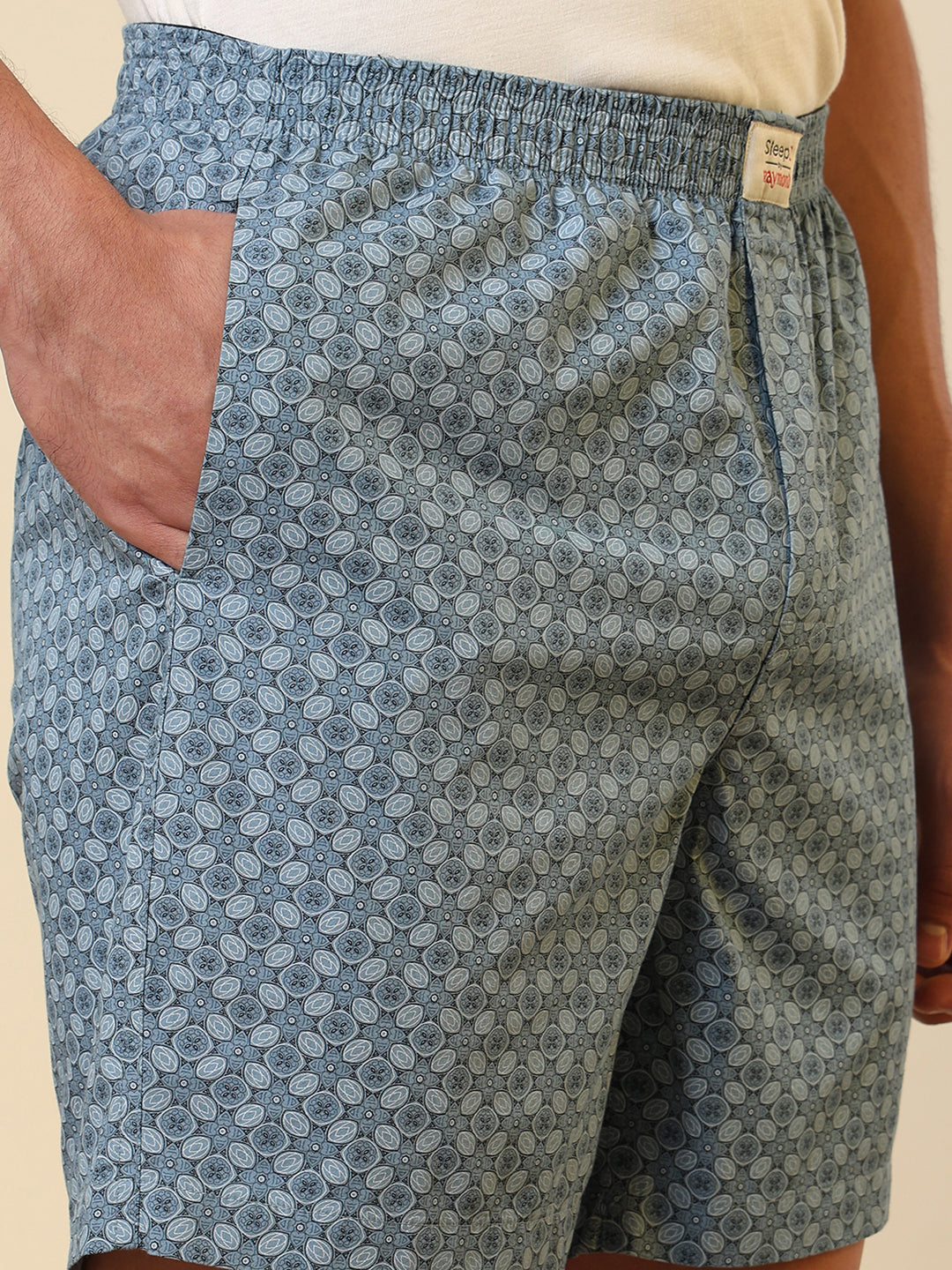 Sleepz Men Blue Printed Boxer