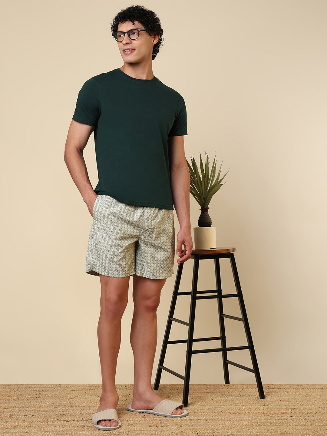 Sleepz Men Green Printed Boxer