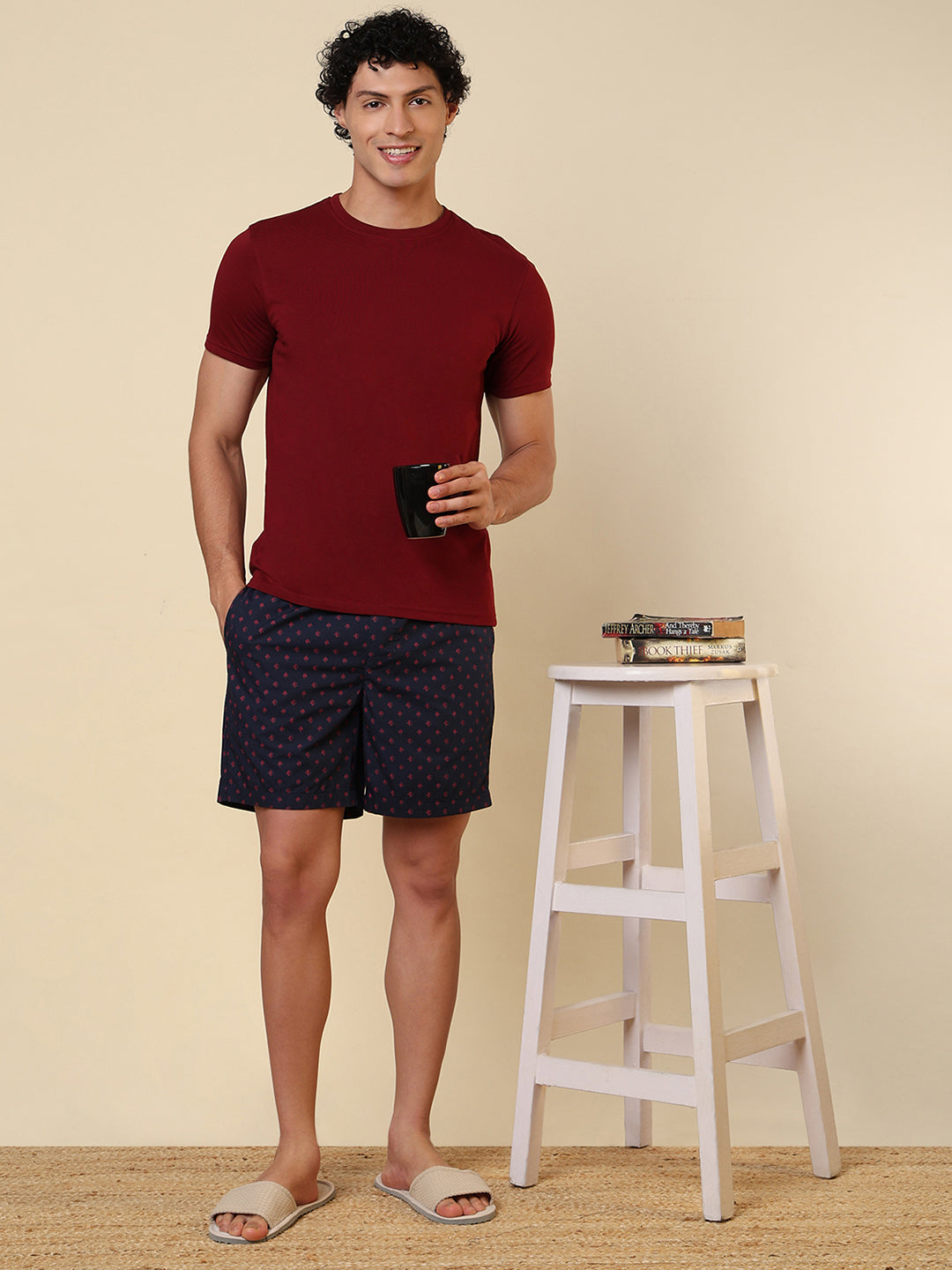 Sleepz Men Blue Printed Boxer